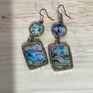 Colorful Dangle Earrings abstract watercolor print